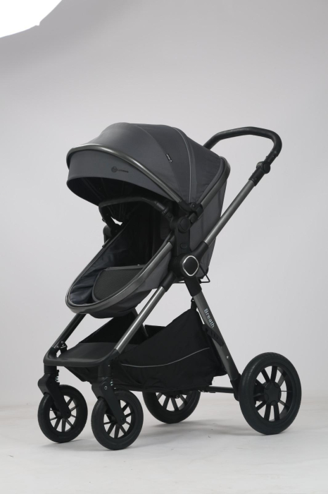 Carucior 3 in 1 Luxmom A4, Gri, Dublu Reversibil cu Scoica [5]