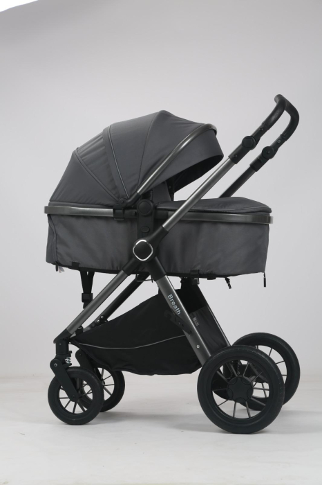 Carucior 3 in 1 Luxmom A4, Gri, Dublu Reversibil cu Scoica [2]