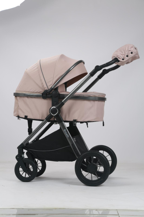 Carucior 3 in 1 Luxmom A4, Crem, Dublu Reversibil cu Scoica [4]