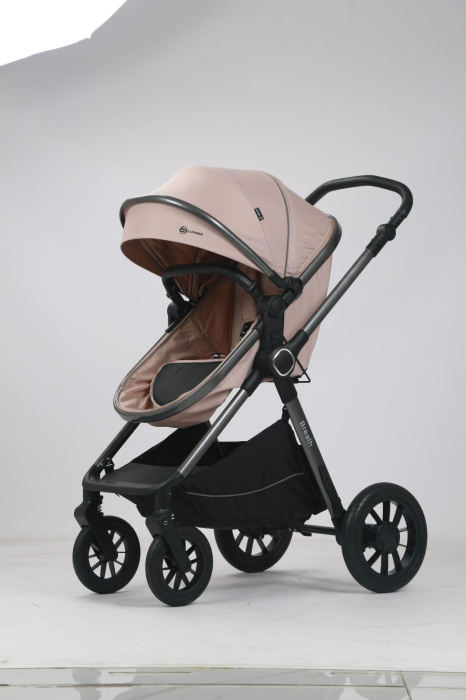 Carucior 3 in 1 Luxmom A4, Crem, Dublu Reversibil cu Scoica [6]
