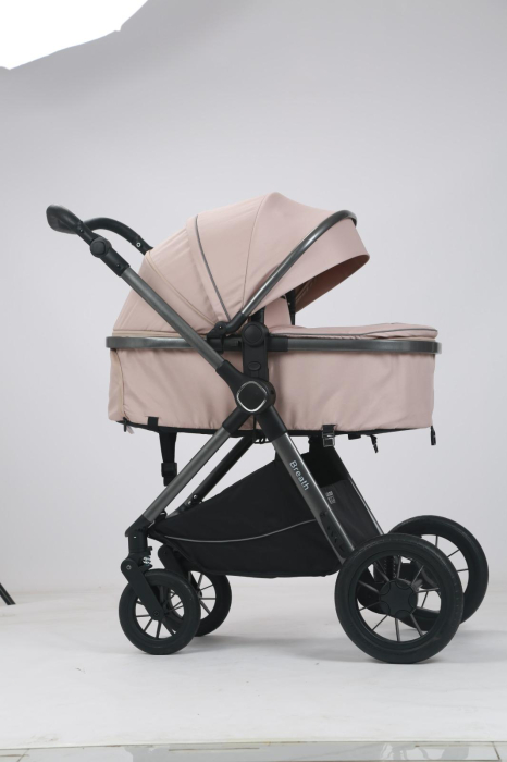 Carucior 3 in 1 Luxmom A4, Crem, Dublu Reversibil cu Scoica [3]