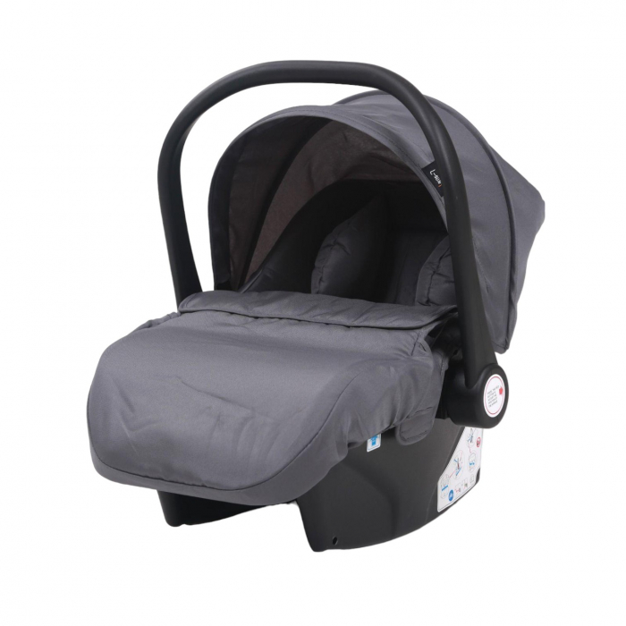 Carucior 3 in 1 reversibil, cu suspensii, cu scoica, parte sport transformabila in landou, T5 gri [6]
