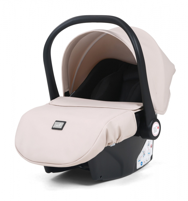 Carucior 3 in 1, G8 Luxury Alb, reversibil, cu suspensii, din piele ECO [5]