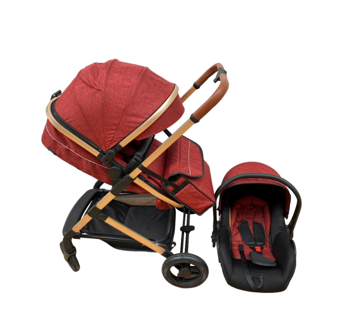 Carucior 3 in 1 transformabil landou-sport, scoica 508P Rosu [2]