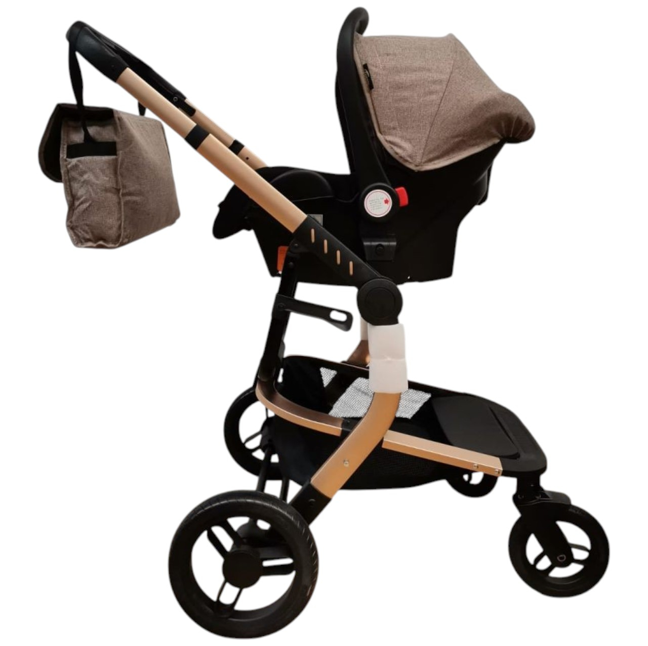 Carucior 518C Crem, 3 in 1, cu landou, carucior sport si scoica, reversibil [4]