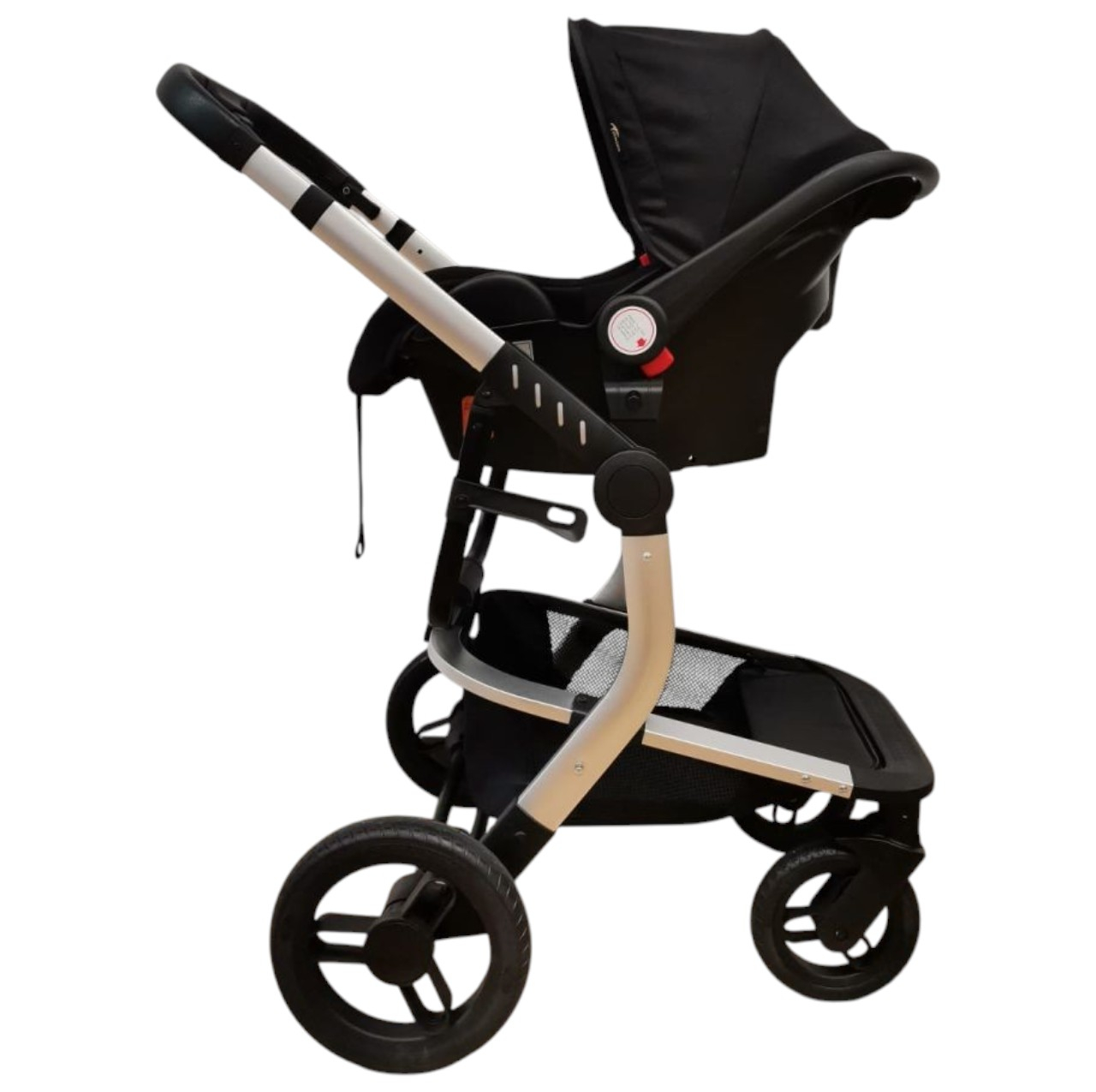 Carucior 518C Negru, 3 in 1, cu landou, carucior sport si scoica, reversibil [4]