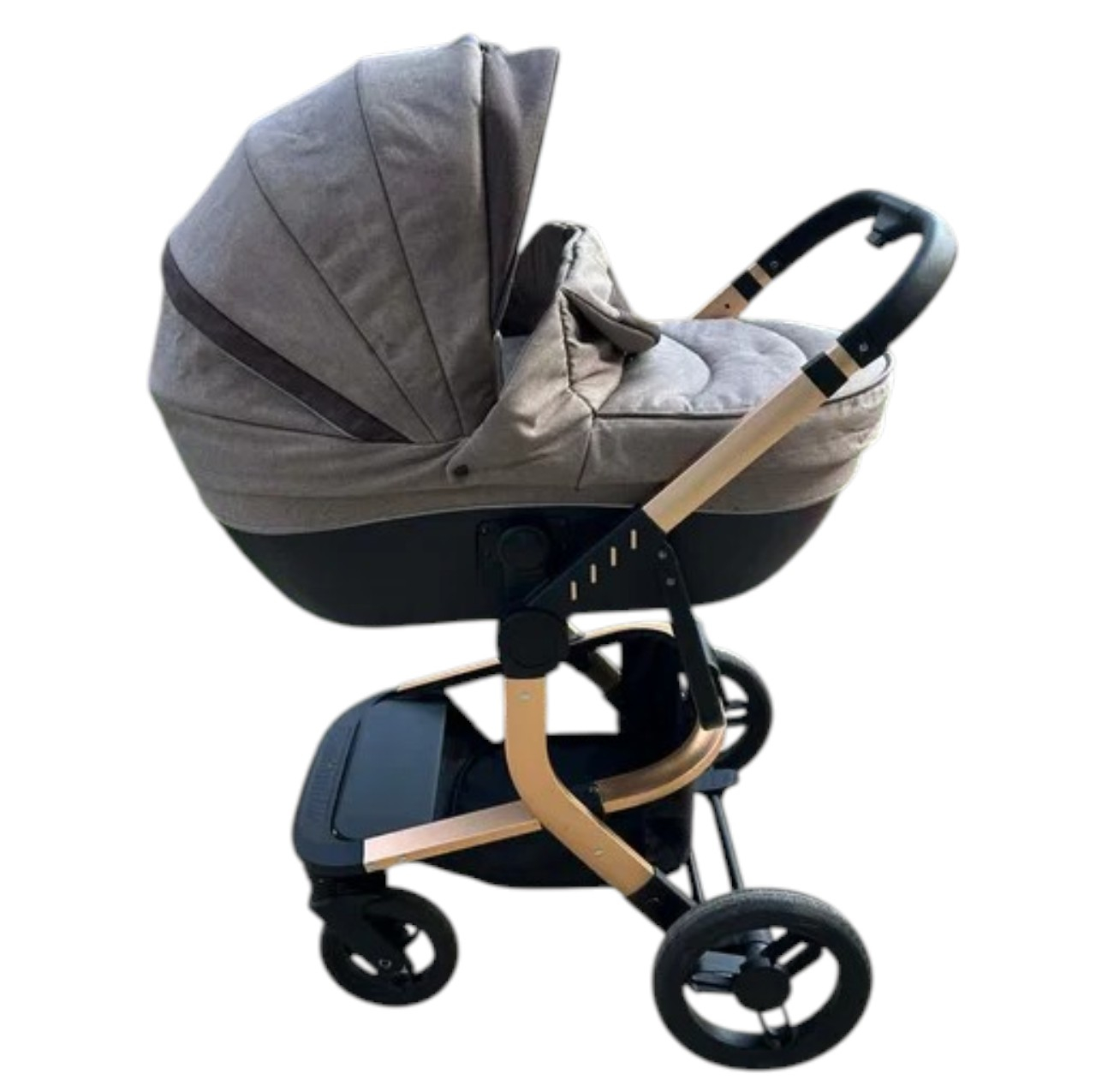 Carucior 518C Negru, 3 in 1, cu landou, carucior sport si scoica, reversibil [14]