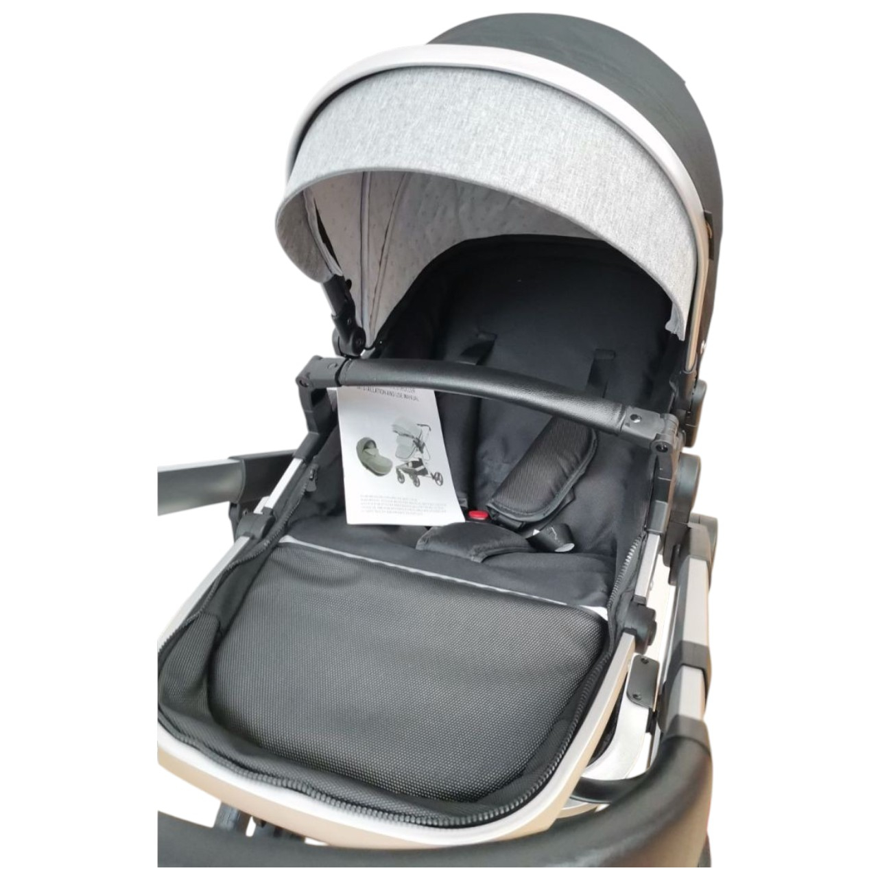 Carucior 518C Negru, 3 in 1, cu landou, carucior sport si scoica, reversibil [8]