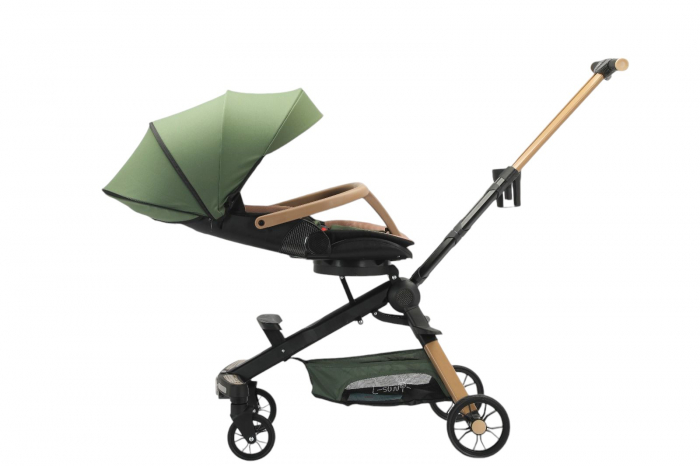 Carucior C2 Deluxe, reversibil, pliabil, cu lumini si muzica, Verde cu negru [4]