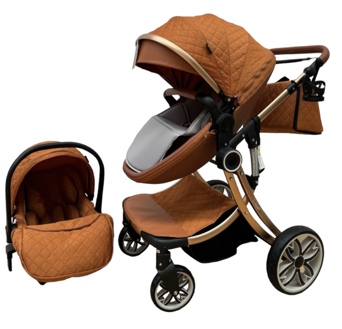 Carucior Multifunctional 3 in 1, F1 Cafea Forma de Ou Reversibil cu Scoica [3]