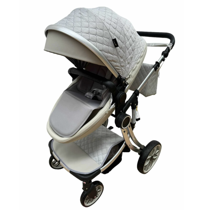 Carucior Multifunctional 3 in 1, F1 Gri Forma de Ou Reversibil cu Scoica [2]