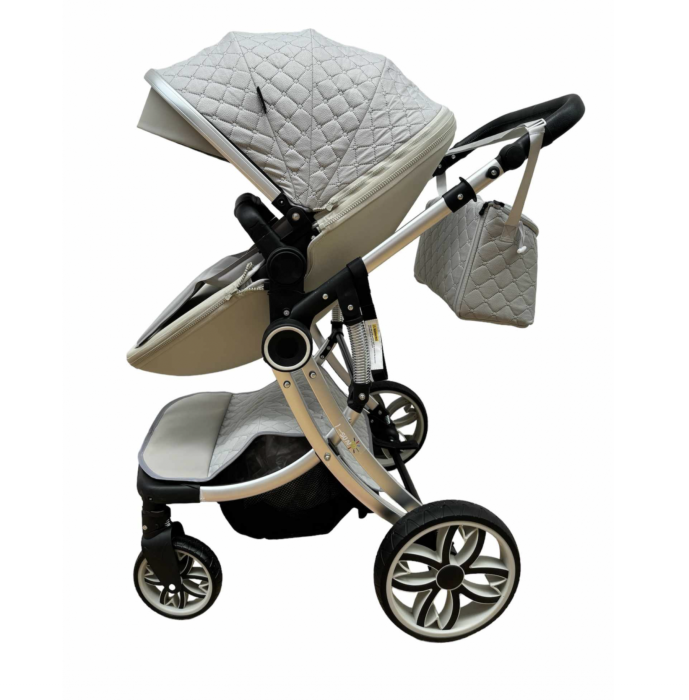 Carucior Multifunctional 3 in 1, F1 Gri Forma de Ou Reversibil cu Scoica [4]