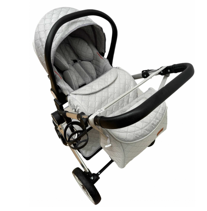 Carucior Multifunctional 3 in 1, F1 Gri Forma de Ou Reversibil cu Scoica [7]