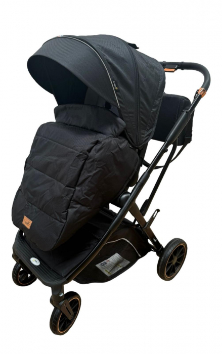 Carucior reversibil pliabil, cu husa picioare, 0-36 luni, C7 Negru [2]