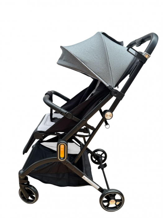 Carucior sport 002L, Gri, L-Sun, cu pliere rapida, suspensii si pozitie de somn