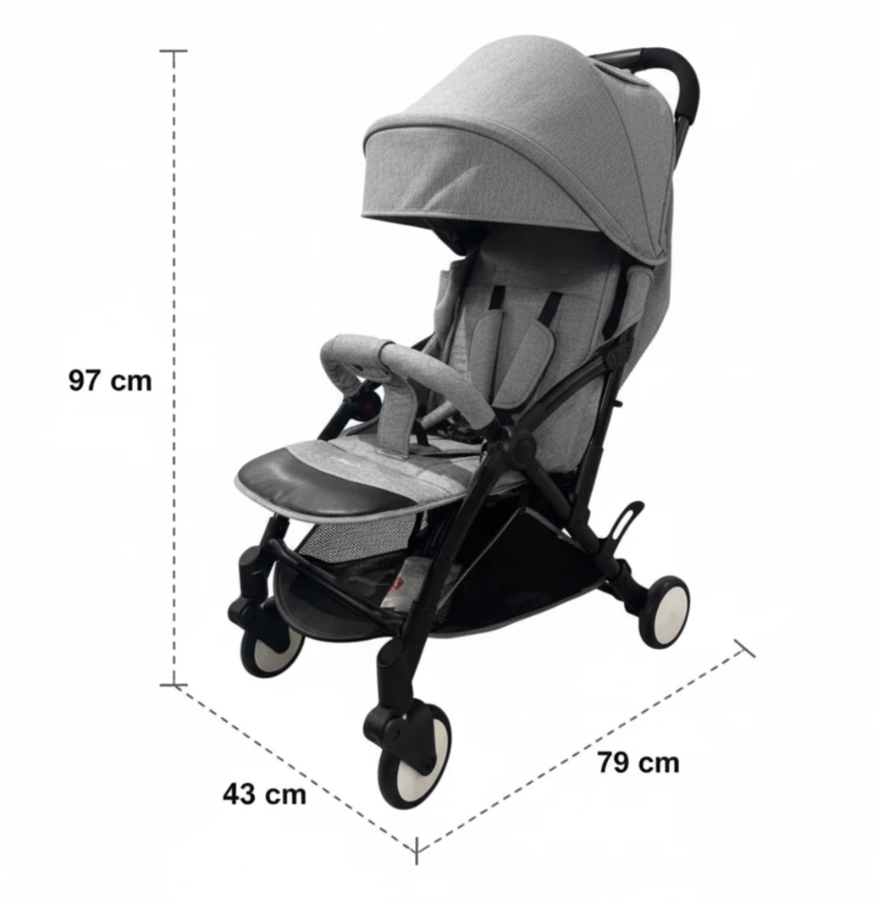 Carucior sport B508 gri, pliabil compact, 0-36 luni, 6.1 kg, reclinabil, cos depozitare [4]