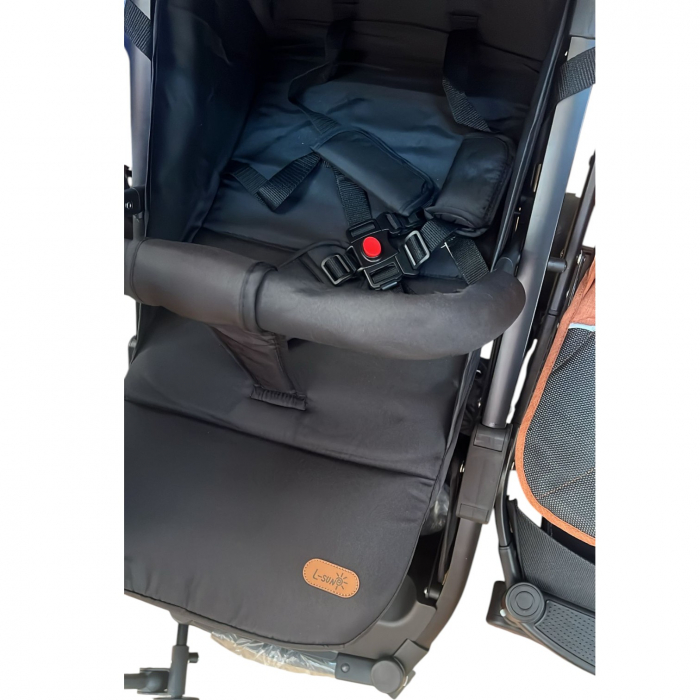 Carucior sport C5, negru, ultra usor, compact, cu sistem One Hand Folding si functie tip troller [3]