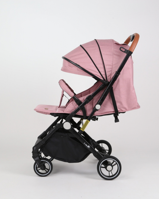 Carucior sport L-Sun, C6, Roz, pliabil tip troller, cu maner reversibil, husa de picioare si gentuta [9]