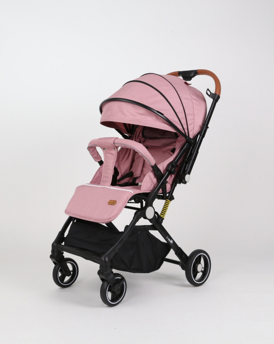 Carucior sport L-Sun, C6, Roz, pliabil tip troller, cu maner reversibil, husa de picioare si gentuta [6]