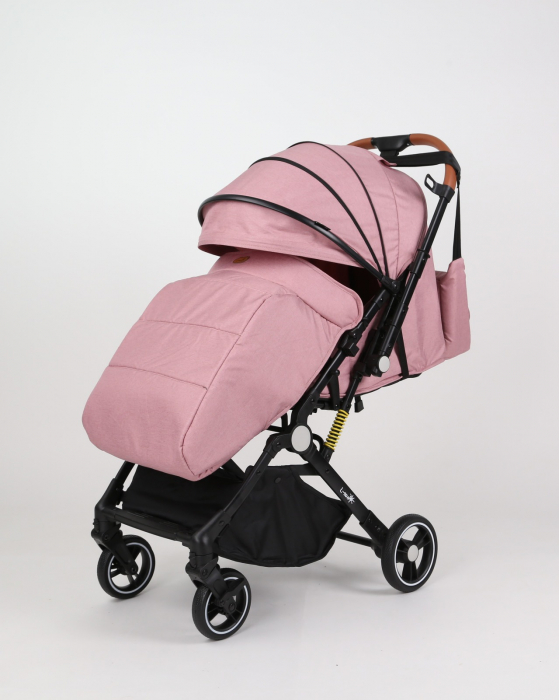 Carucior sport L-Sun, C6, Roz, pliabil tip troller, cu maner reversibil, husa de picioare si gentuta [14]