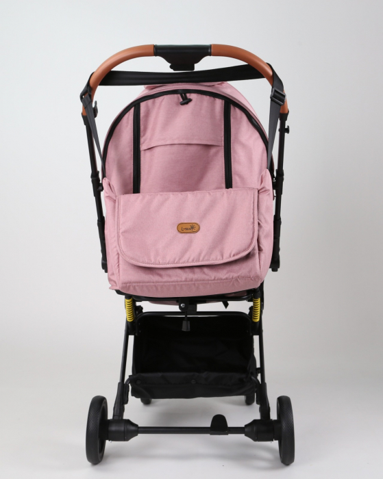 Carucior sport L-Sun, C6, Roz, pliabil tip troller, cu maner reversibil, husa de picioare si gentuta [4]