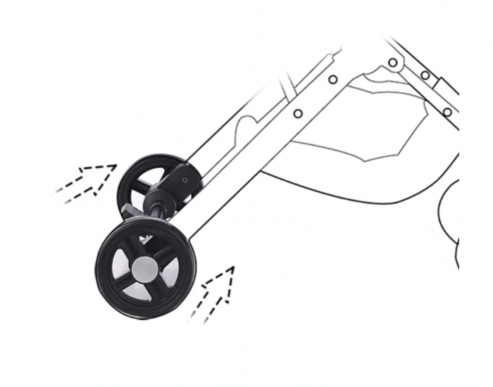 Carucior sport copii, pliere compacta pentru avion, cu sistem troller, C8 crem [2]
