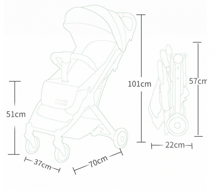 Carucior sport copii, pliere compacta pentru avion, cu sistem troller, C8 negru [10]