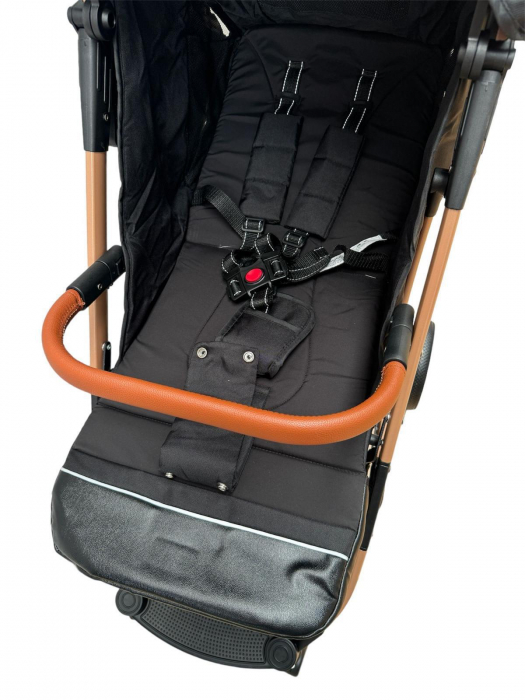 Cărucior sport cu geanta si husă pentru picioare, pliere rapidă tip troller, S2 Negru [6]