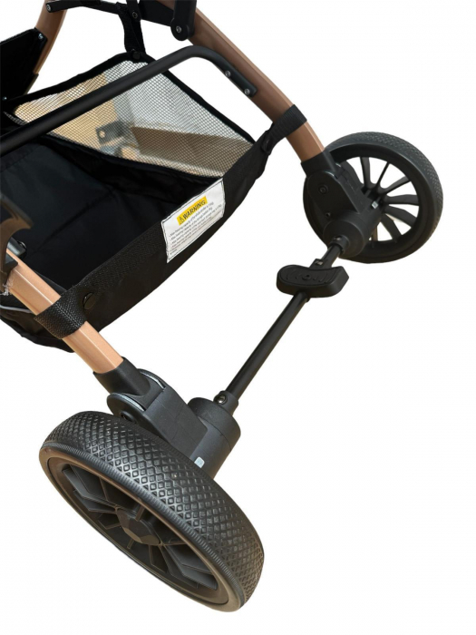 Cărucior sport cu geanta si husă pentru picioare, pliere rapidă tip troller, S2 Crem [16]