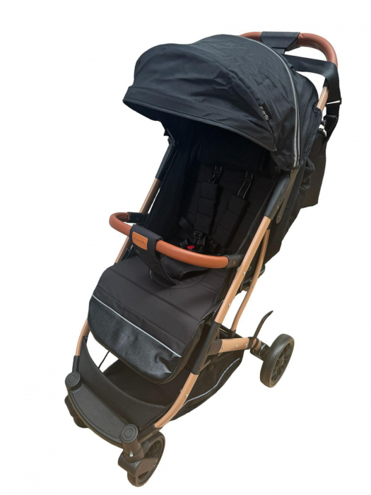 Cărucior sport cu geanta si husă pentru picioare, pliere rapidă tip troller, S2 Negru [2]