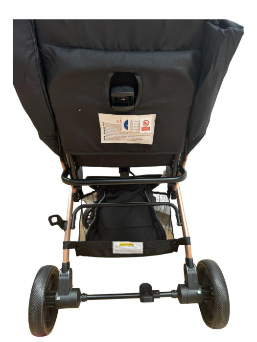 Cărucior sport cu geanta si husă pentru picioare, pliere rapidă tip troller, S2 Negru [19]