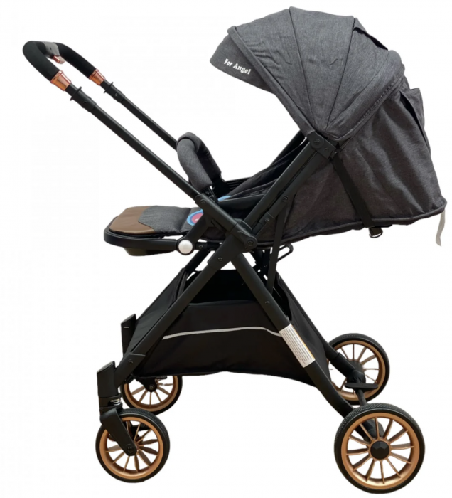 Carucior sport, cu maner reversibil, pliabil si troler, T700 For Angel, Gri [3]