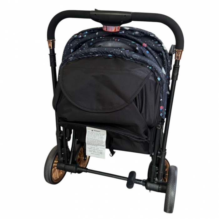 Carucior sport, cu maner reversibil, pliabil si troler, T700 For Angel, Negru cu imprimeu [11]