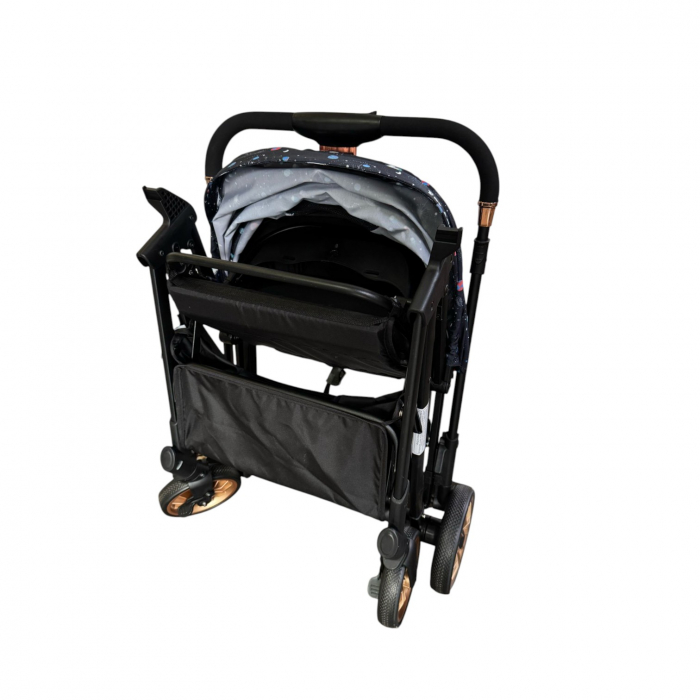 Carucior sport, cu maner reversibil, pliabil si troler, T700 For Angel, Negru cu imprimeu [7]