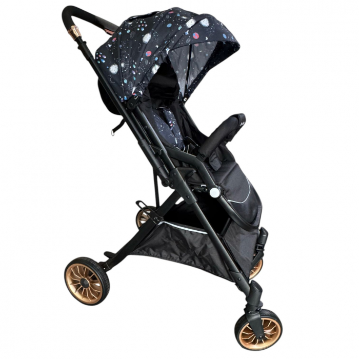 Carucior sport, cu maner reversibil, pliabil si troler, T700 For Angel, Negru cu imprimeu [6]