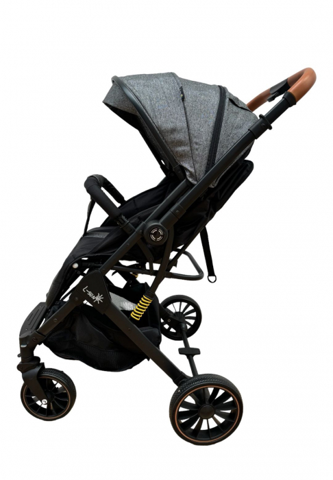Carucior sport, cu maner reversibil, suspensii pe cadrul, pliabil, C1 Gri [5]