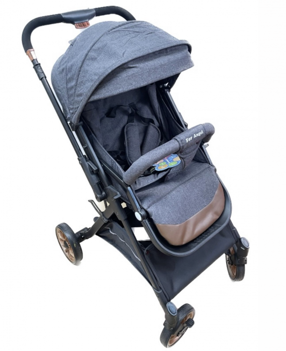 Carucior sport, cu maner reversibil, pliabil si troler, T700 For Angel, Gri [6]