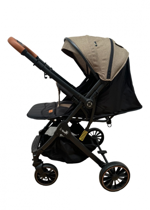 Carucior sport, cu maner reversibil, suspensii pe cadru, pliabil si troler, C1 Crem [5]