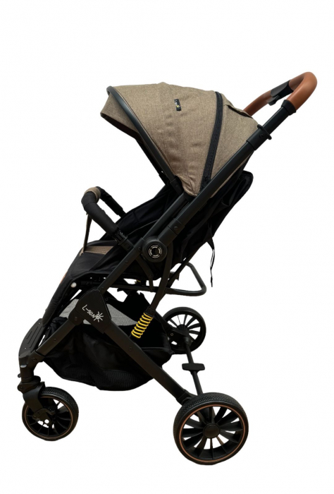 Carucior sport, cu maner reversibil, suspensii pe cadru, pliabil si troler, C1 Crem [13]