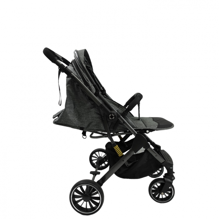 Carucior sport, cu maner reversibil, suspensii pe cadru, pliabil si troler, C1 Negru cu auriu [33]