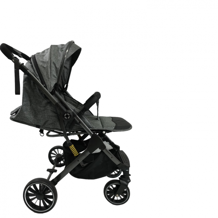 Carucior sport, cu maner reversibil, suspensii pe cadru, pliabil si troler, C1 Negru cu auriu [19]