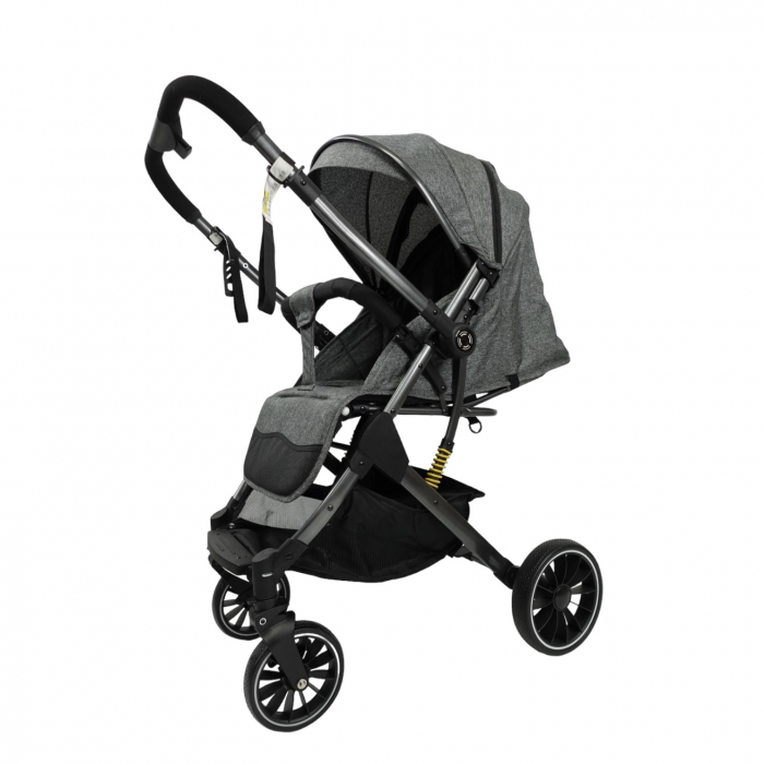 Carucior sport, cu maner reversibil, suspensii pe cadru, pliabil si troler, C1 Negru [23]