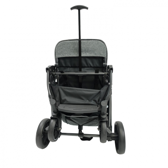 Carucior sport, cu maner reversibil, suspensii pe cadru, pliabil si troler, C1 Negru cu auriu [15]