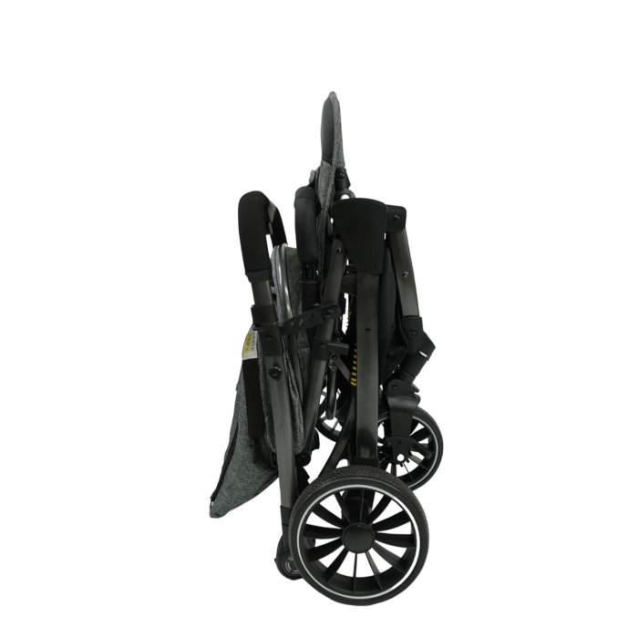 Carucior sport, cu maner reversibil, suspensii pe cadru, pliabil si troler, C1 Negru cu auriu [14]