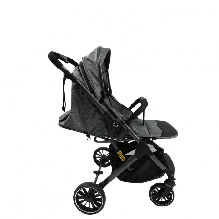 Carucior sport, cu maner reversibil, suspensii pe cadru, pliabil si troler, C1 Negru cu auriu [32]
