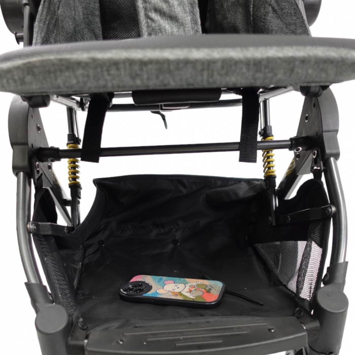 Carucior sport, cu maner reversibil, suspensii pe cadru, pliabil si troler, C1 Negru cu auriu [34]