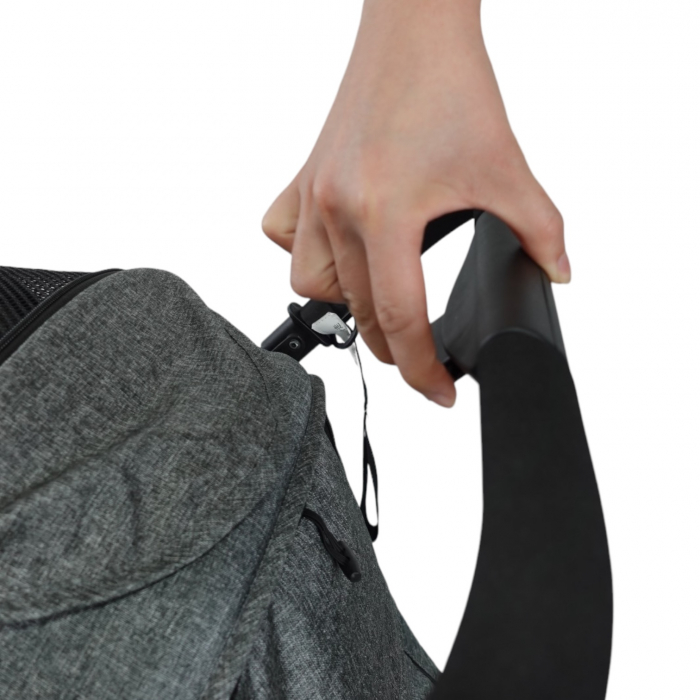 Carucior sport, cu maner reversibil, suspensii pe cadru, pliabil si troler, C1 Negru [27]