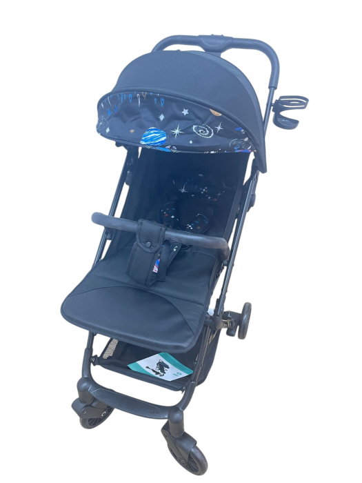 Carucior sport, cu suspensii, pliabil si troler, 309 Negru cu planete [5]