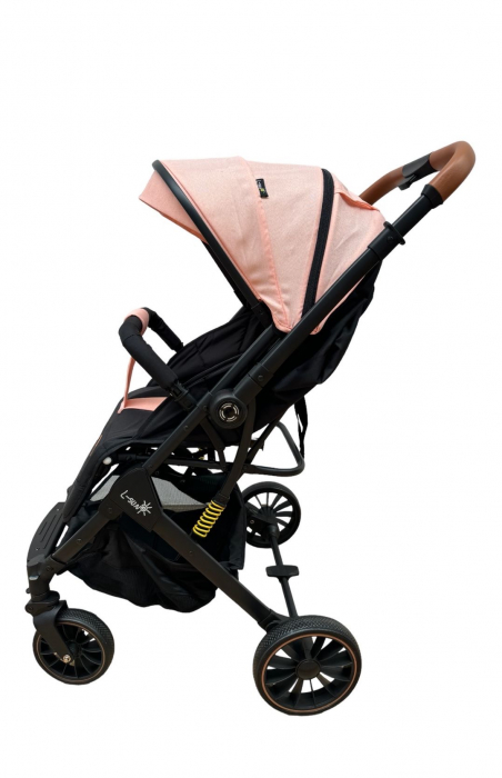 Carucior sport, cu maner reversibil, suspensii pe cadru, pliabil si troler, C1 Roz [4]