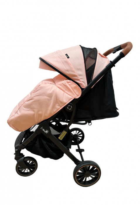 Carucior sport, cu maner reversibil, suspensii pe cadru, pliabil si troler, C1 Roz [3]